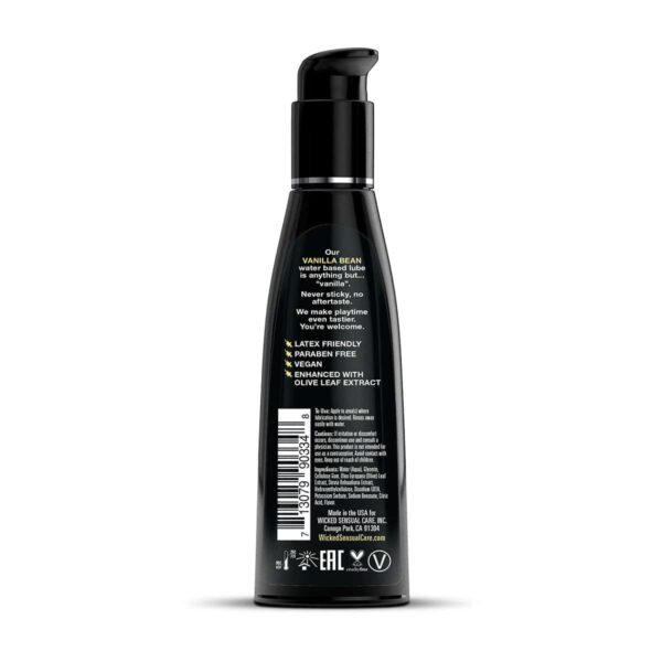 Buy and try Wicked Aqua Vanilla Bean 4oz water based lubricant by Wicked Sensual Care for your next sexual encounter with her.