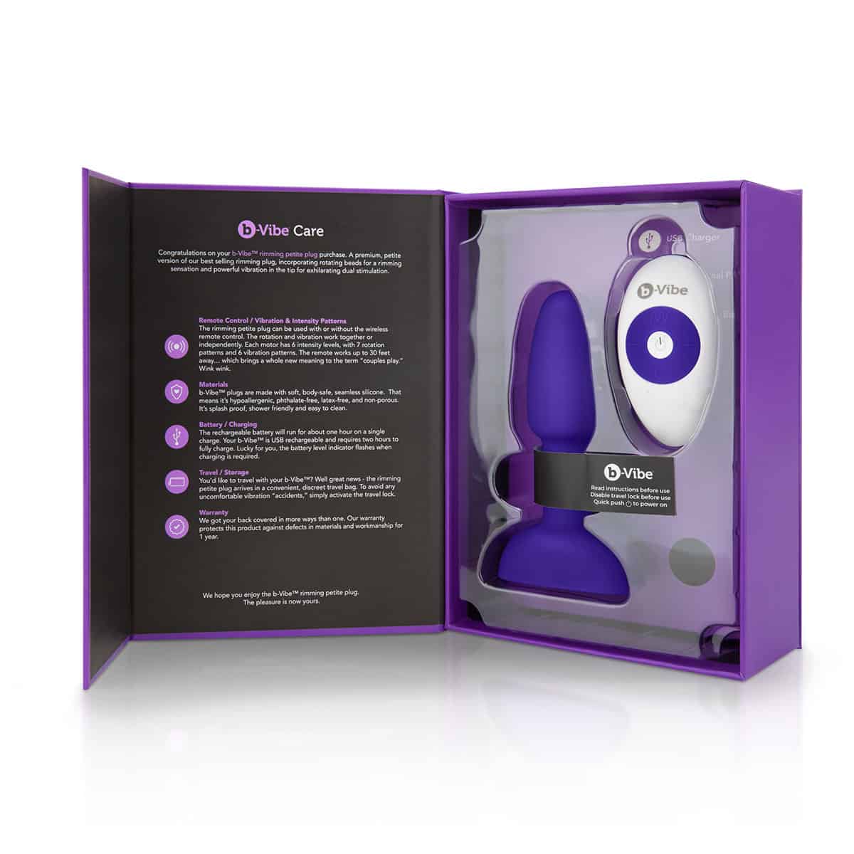 B Vibe Rimming Petite Plug Shop Online Buy a b-vibe rimming petite plug purple vibrator.