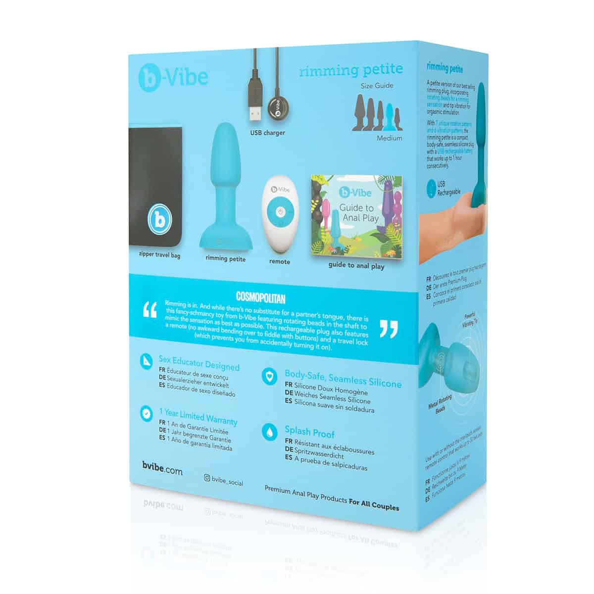 B Vibe Rimming Petite Plug Shop Online Buy a b-vibe rimming petite plug teal vibrator.
