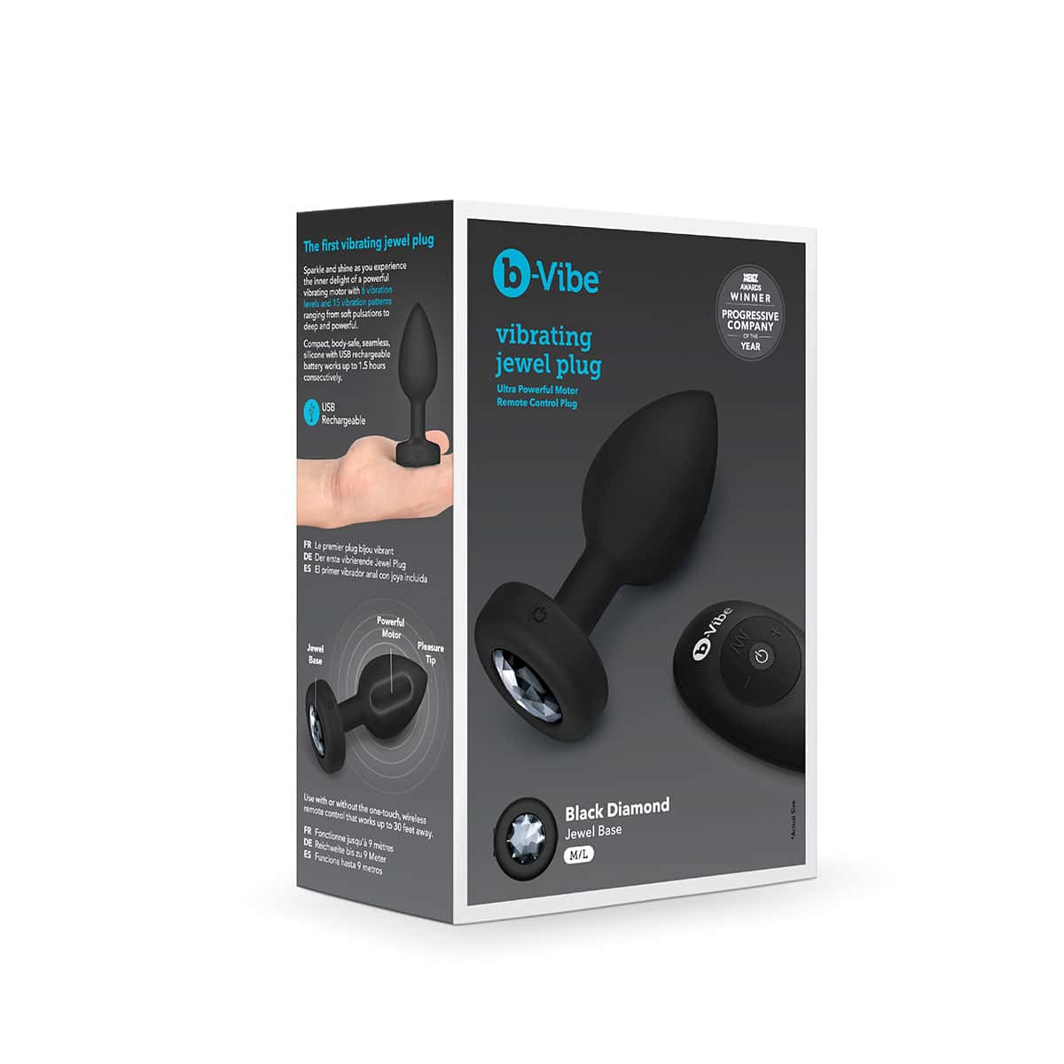 Buy a B-Vibe Vibrating Jewel Plug Medium-Large  Black vibrator.