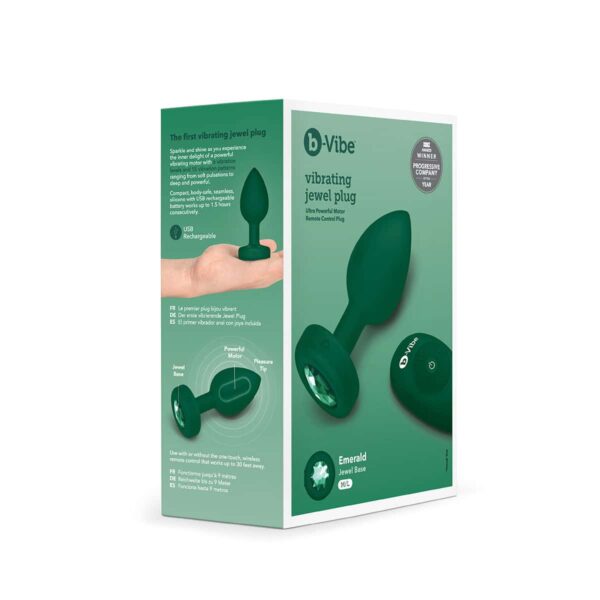 Buy a B-Vibe Vibrating Jewel Plug Medium-Large  Emerald vibrator.