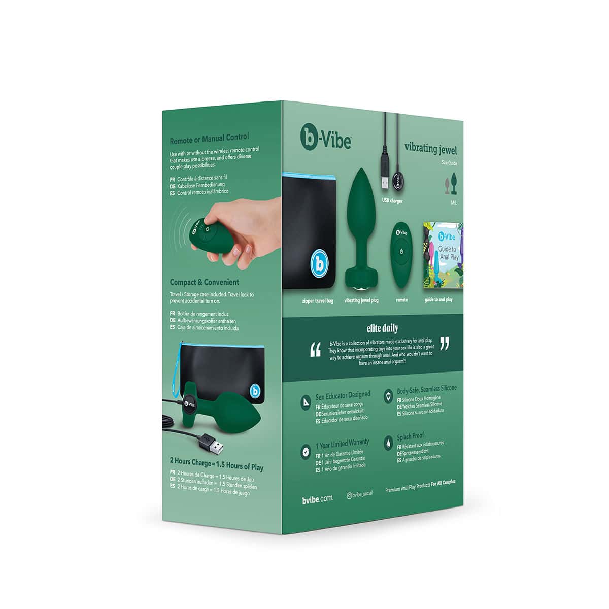 B Vibe Vibrating Jewel Plug Shop Online Buy a b-vibe vibrating jewel plug medium-large emerald vibrator.