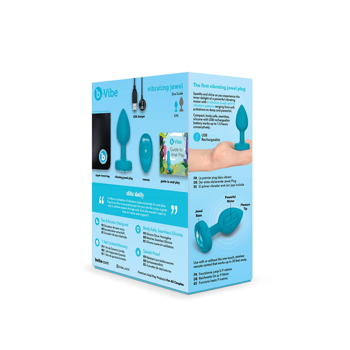 B Vibe Vibrating Jewel Plug Shop Online Buy a b-vibe vibrating jewel plug small-medium aqua vibrator.