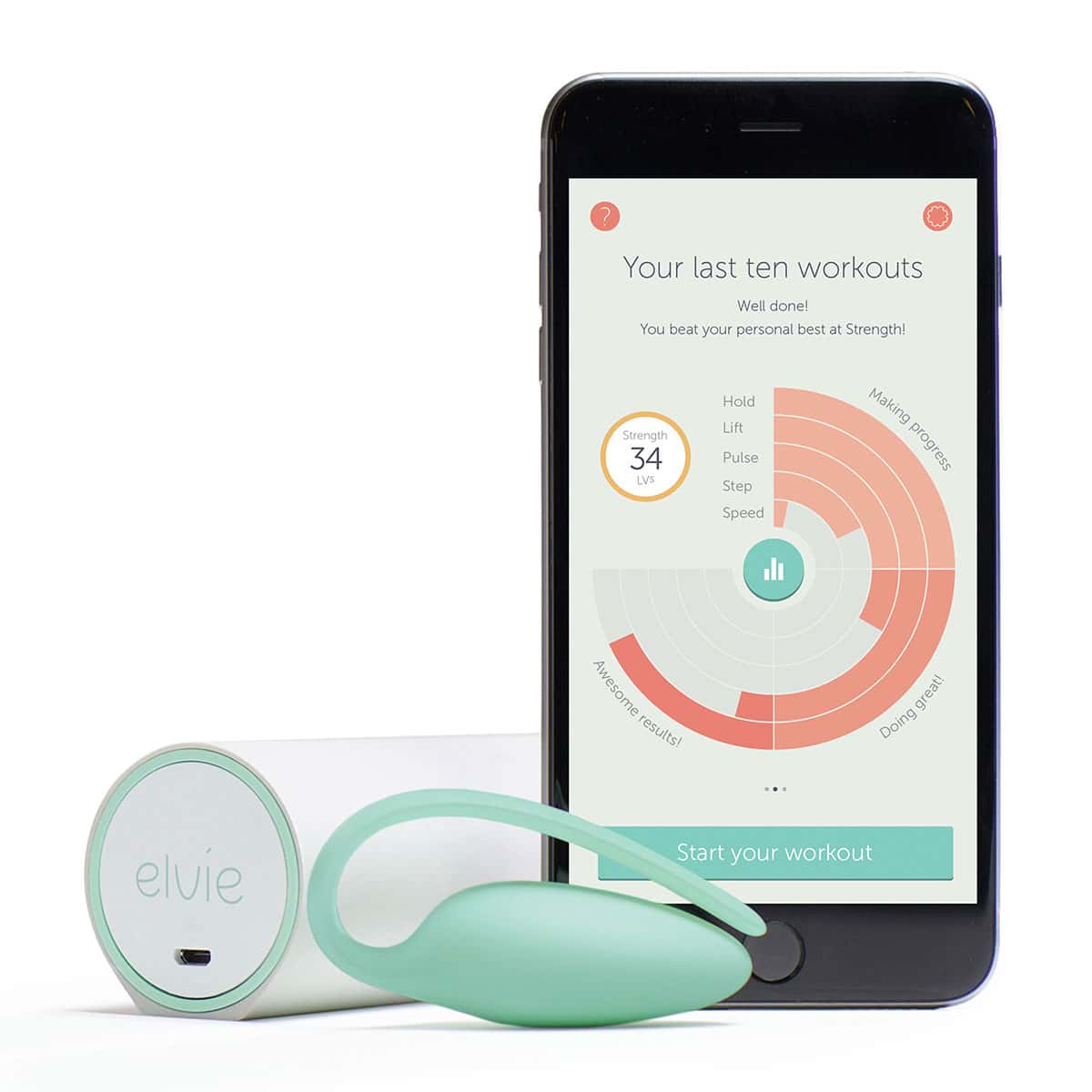 Buy Elvie kegel exercise device for pelvic floor muscle strengthening.