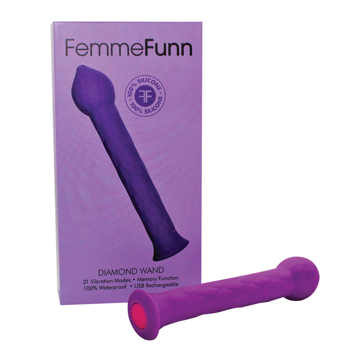 Buy a Femme Funn Diamond Wand  Purple vibrator.