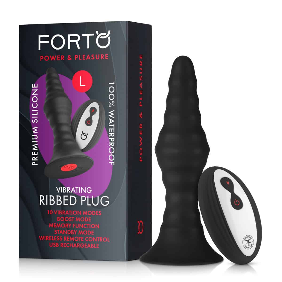 Forto Vibrating Large Remote Shop Online Buy a forto vibrating large remote ribbed plug vibrator.