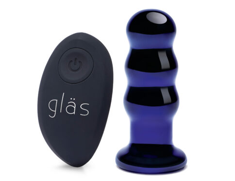 Buy a glas rechargeable ribbed butt plug 3. 5&quot