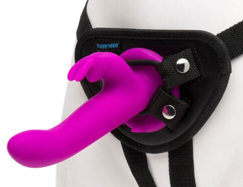 Buy a happy rabbit strapon kit  purple vibrator.