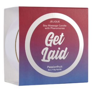 Buy Jelique Pheromone Massage Candle Get Laid Passion Fruit 4oz for her or him.