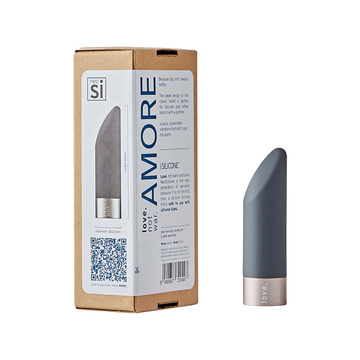 Buy a Love Not War Amore Head  Grey vibrator.