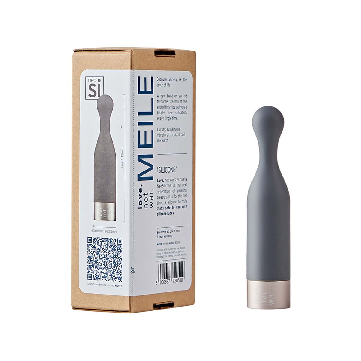 Buy a Love Not War Meile Head  Grey vibrator.