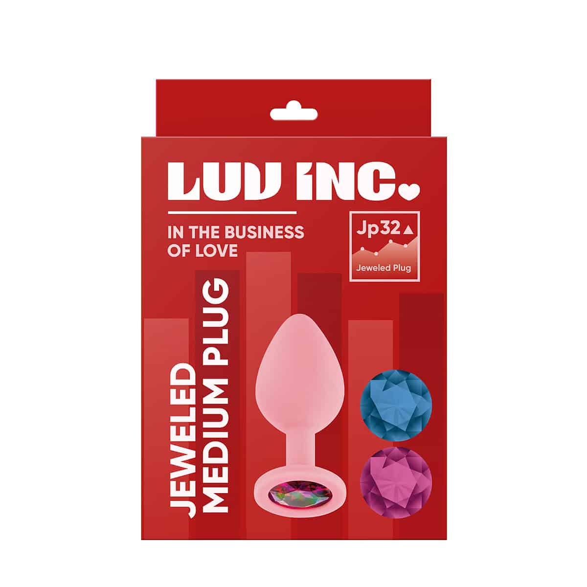 Buy a Luv Inc Jeweled Plug Medium  Light Pink vibrator.