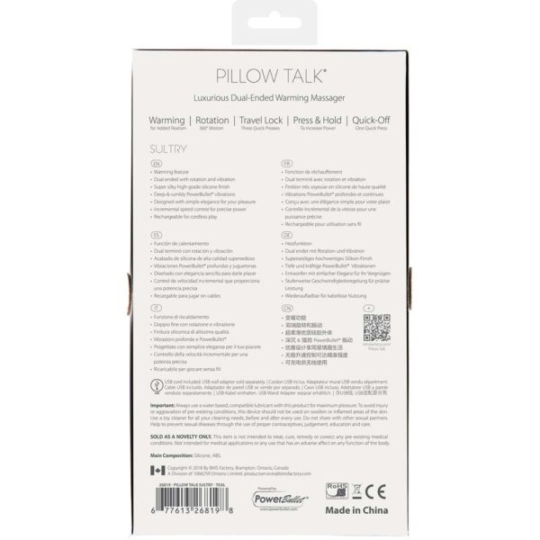 Buy a Pillow Talk Sultry Wand  Teal vibrator.