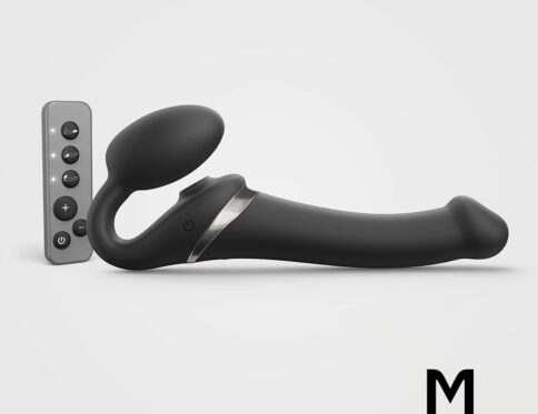 Buy a straponme multiorgasm medium bendable strapon  black vibrator.