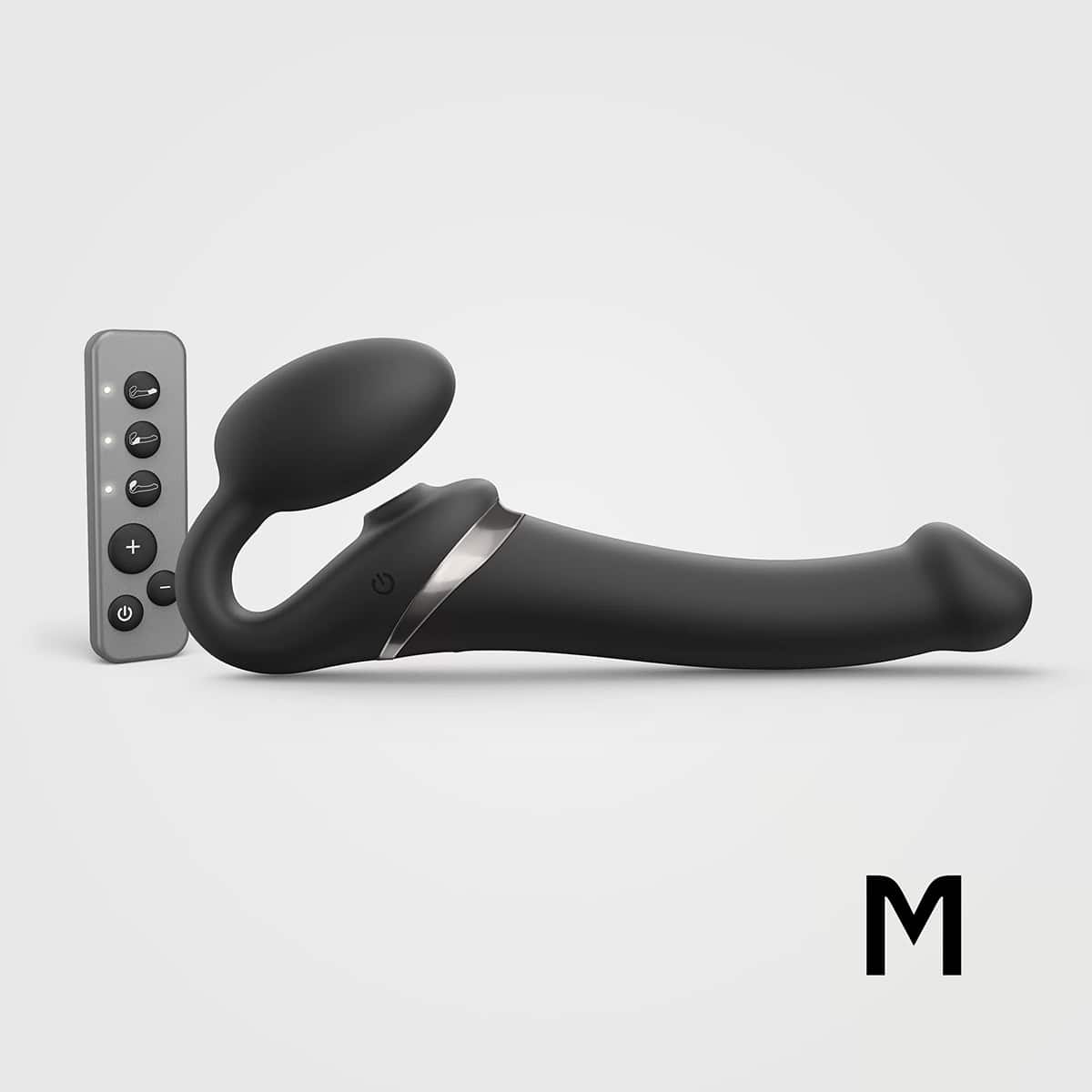 Buy a StrapOnMe MultiOrgasm Medium Bendable StrapOn  Black vibrator.