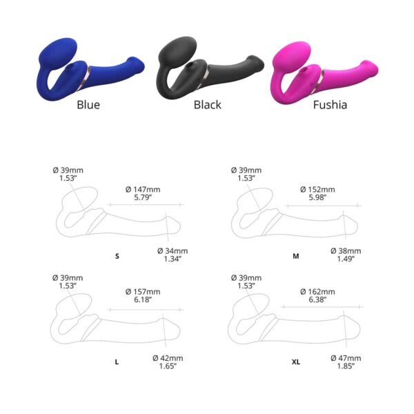 Buy a StrapOnMe MultiOrgasm Medium Bendable StrapOn  Fuchsia vibrator.