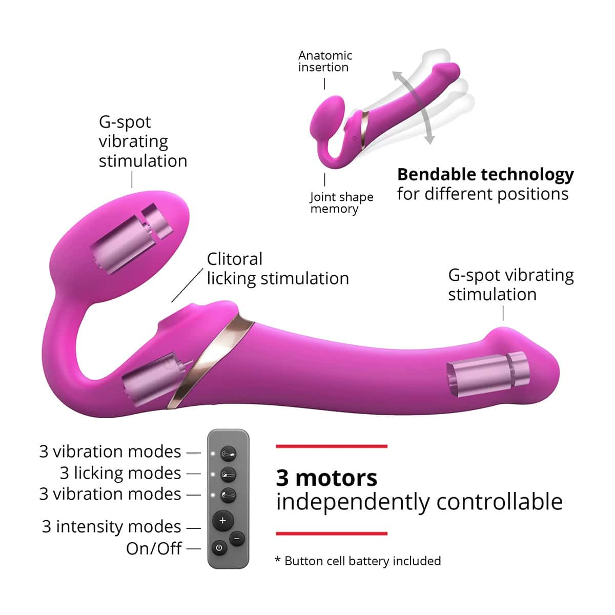 Strap On Me Multi Orgasm Medium Bendable Shop Online Buy a straponme multiorgasm medium bendable strapon fuchsia vibrator.
