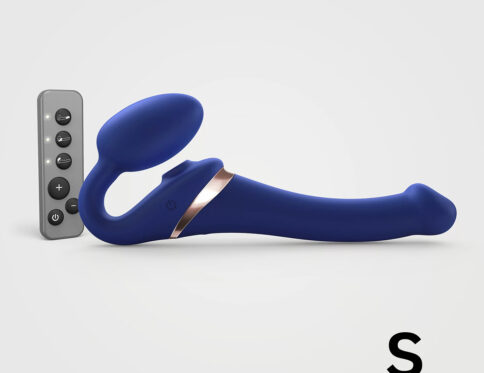 Buy a straponme multiorgasm small bendable strapon  blue vibrator.