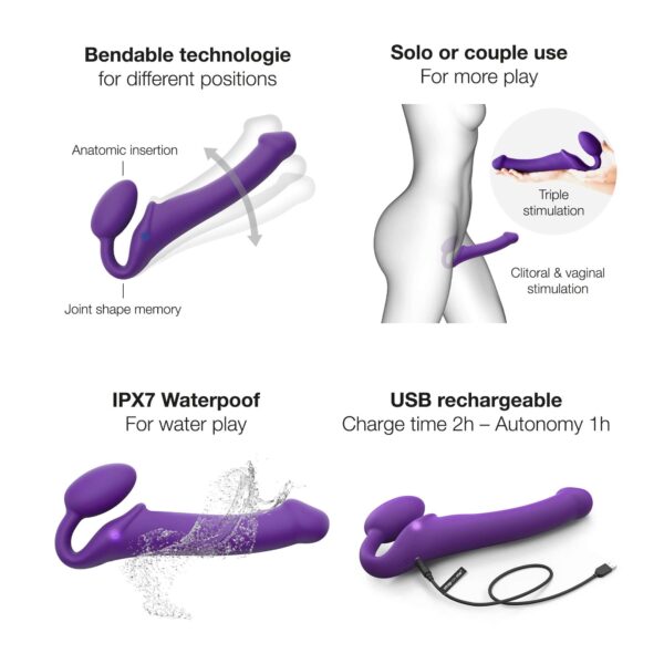 Buy a StrapOnMe Vibe Large  Purple vibrator.