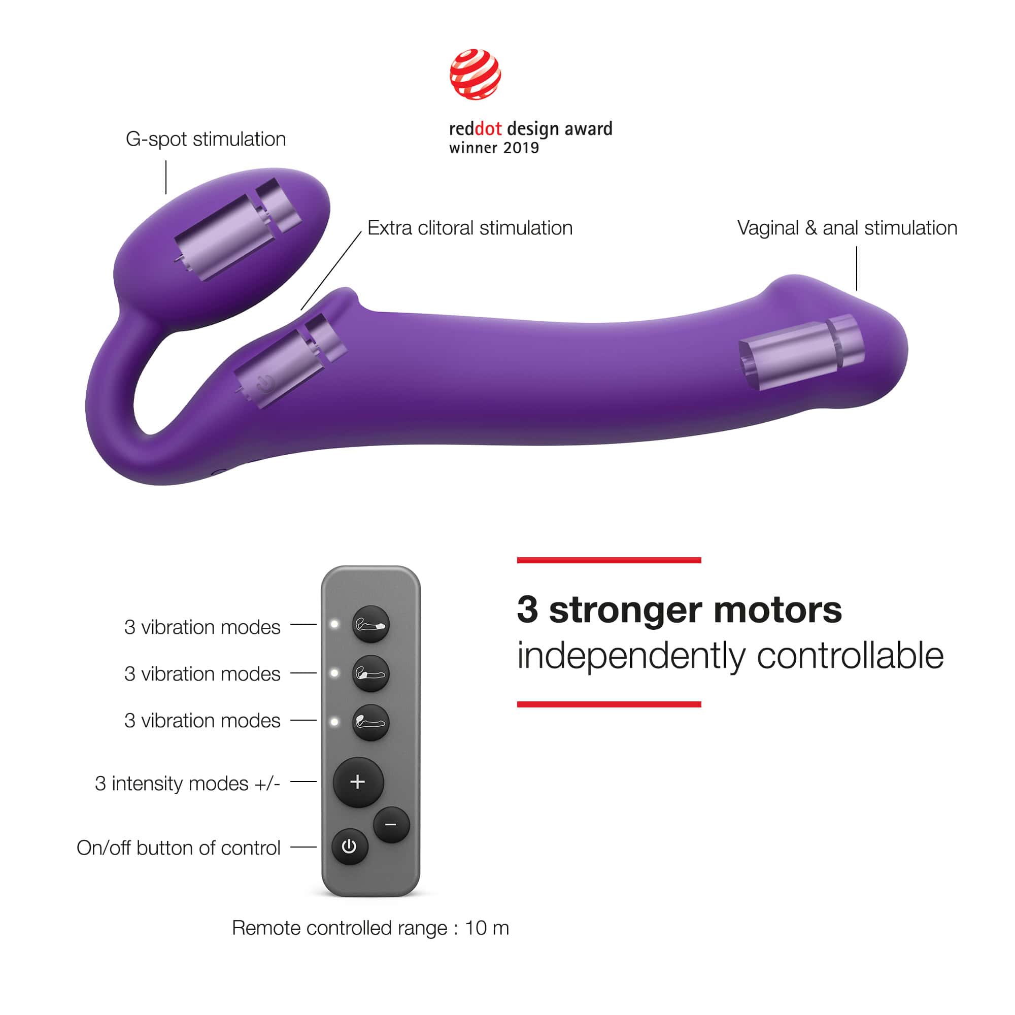 Buy a StrapOnMe Vibe Large  Purple vibrator.