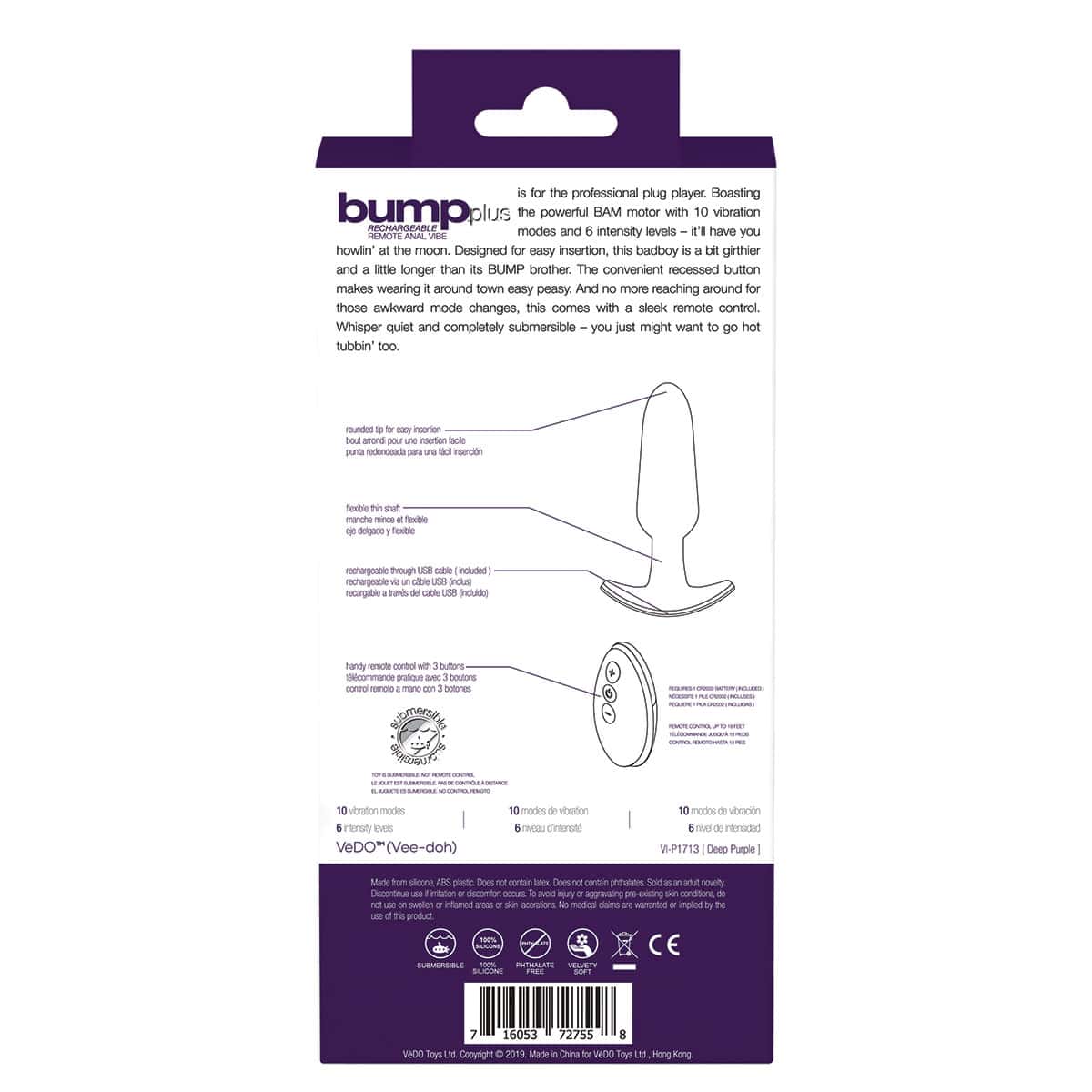 Vedo Bump Plus Anal Shop Online Buy a vedo bump plus anal vibe purple vibrator.