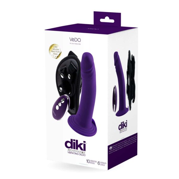 Buy a VeDO Diki Vibrating StrapOn  Purple vibrator.