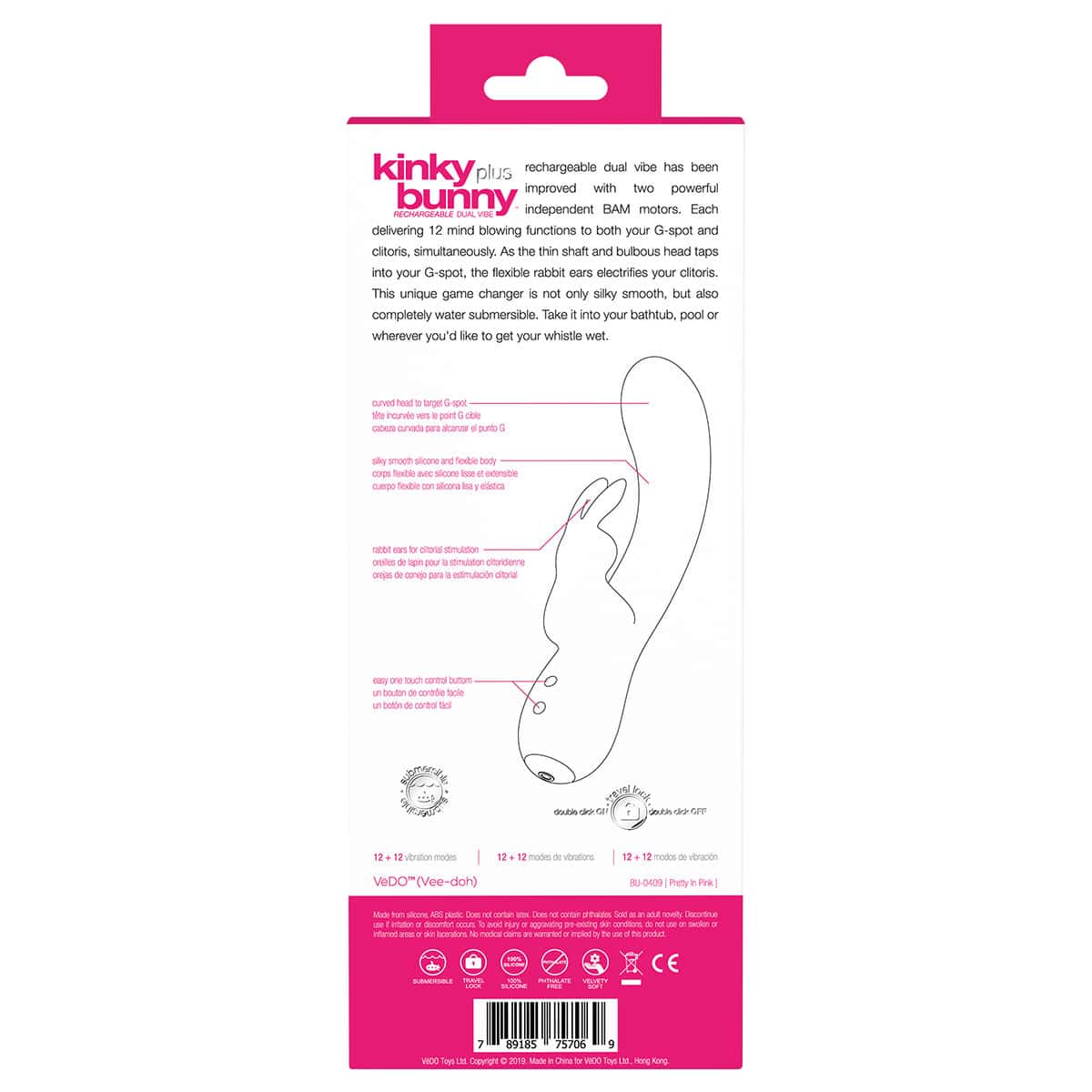 Vedo Kinky Bunny Plus Shop Online Buy a vedo kinky bunny plus rabbit vibe pink vibrator.