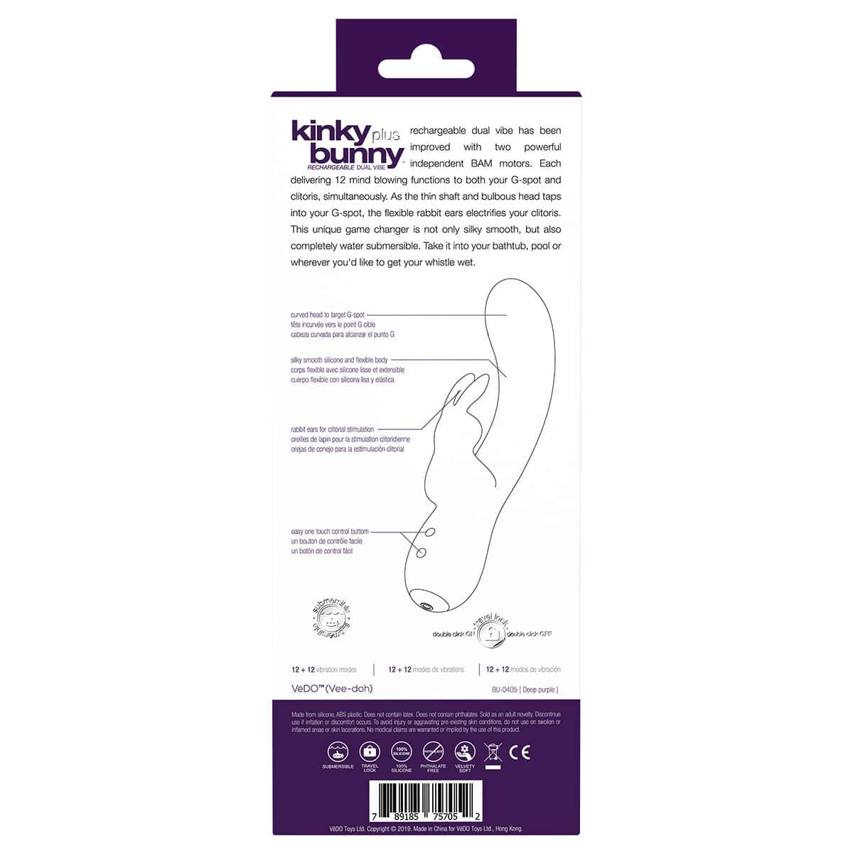 Vedo Kinky Bunny Plus Shop Online Buy a vedo kinky bunny plus rabbit vibe purple vibrator.