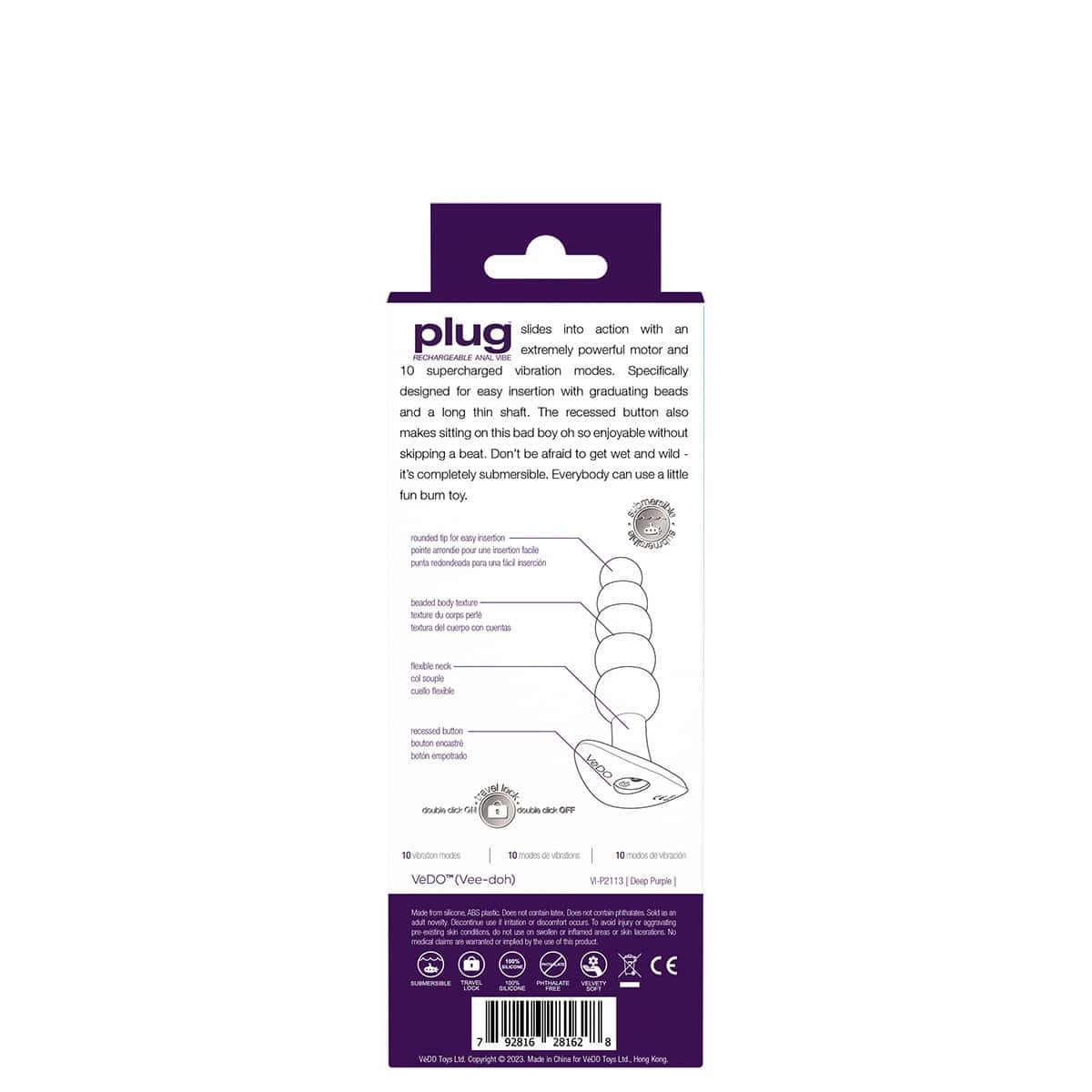 Vedo Plug Purple Shop Online Buy a vedo plug purple vibrator.