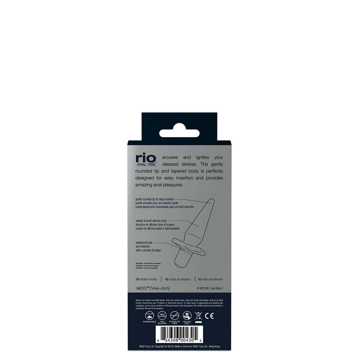 Vedo Rio Anal Vibe Shop Online Buy a vedo rio anal vibe black vibrator.
