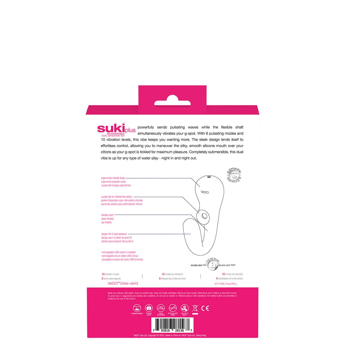 Buy a VeDO Suki Plus Dual Sensation Vibe  Pink vibrator.