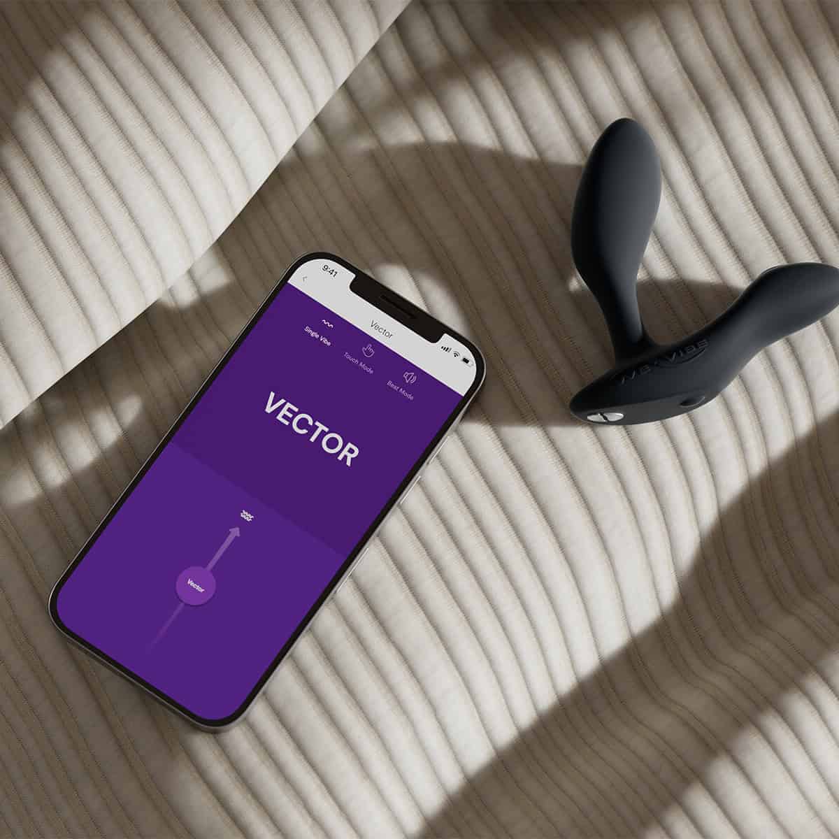 We Vibe Vector+ Charcoal Shop Online Buy a wevibe vector+ charcoal black vibrator.