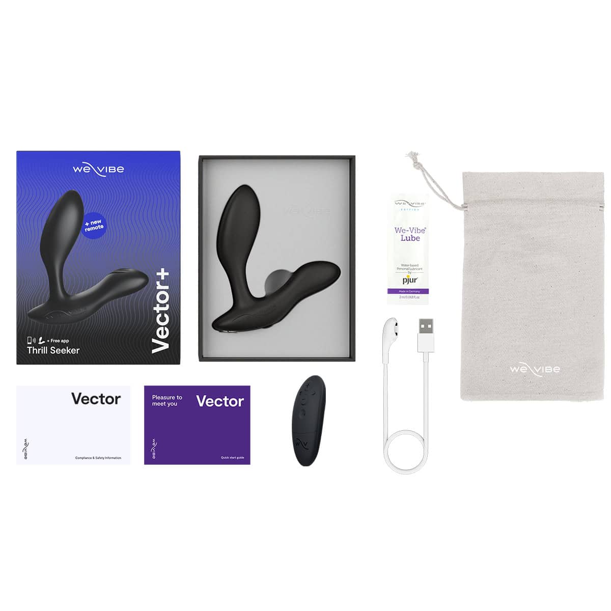 We Vibe Vector+ Charcoal Shop Online Buy a wevibe vector+ charcoal black vibrator.