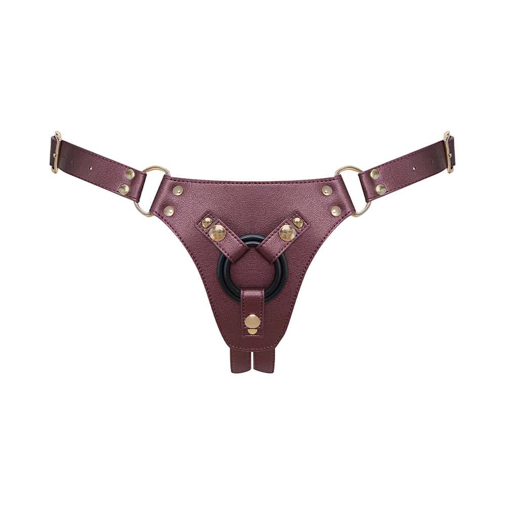 Buy a StrapOnMe Leatherette Harness Generous One Size Aubergine vibrator.