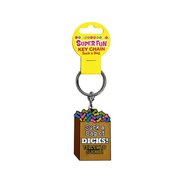 Buy  Super Fun Key Chain Suck A Bag book for her.