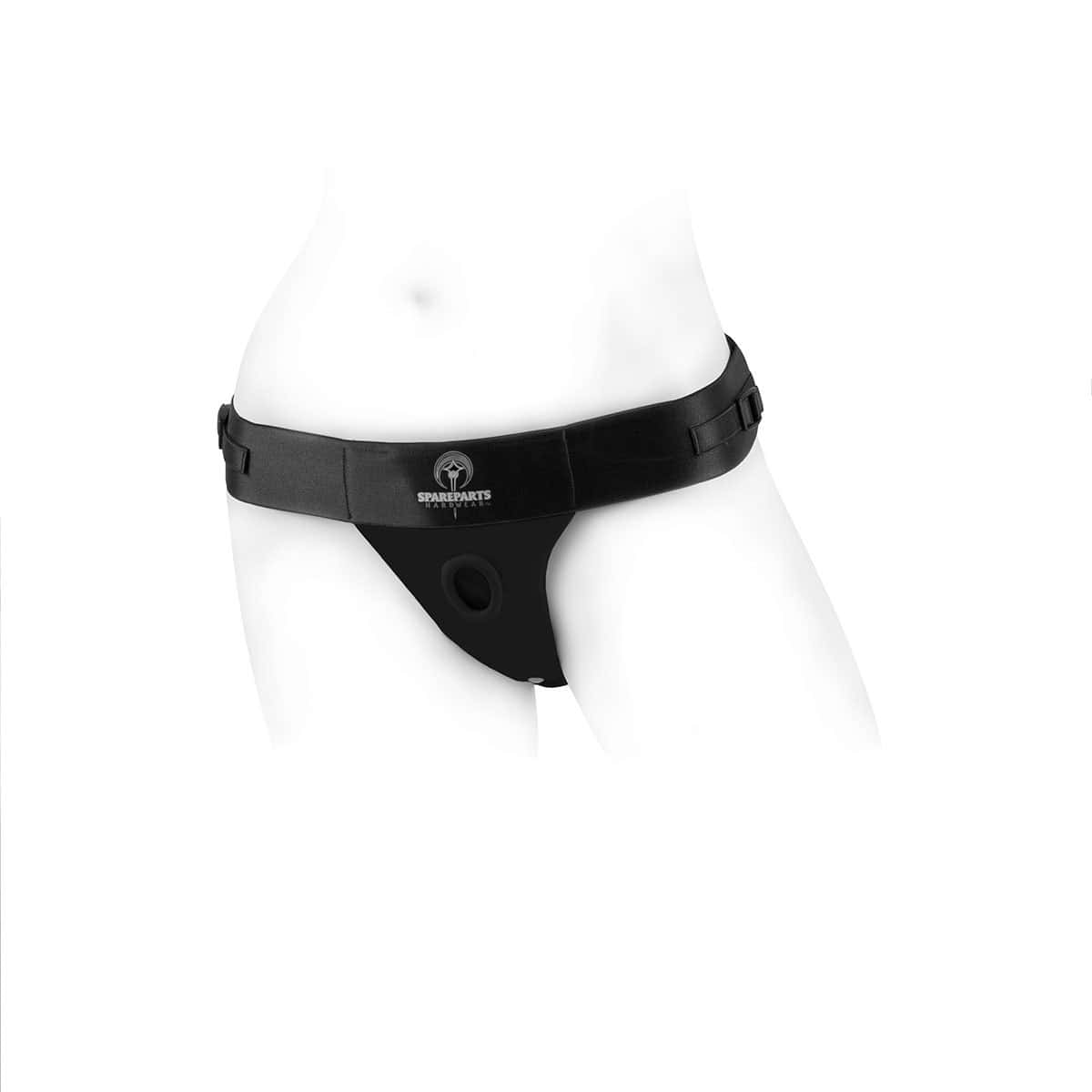 Best SpareParts Theo Harness - Size A - Black dildo panties made by SpareParts HardWear on sale at herVibrators.com