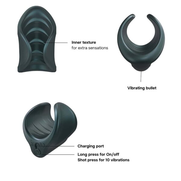 Buy a MAN WAN Starter Travel Size Silicone Vibrating Masturbator Pine Grey vibrator.