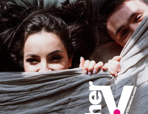 Couples vibrator - cozy scene under the covers