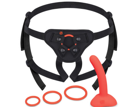Buy and try b-vibe beginners strap-on harness set with 5 in. Silicone dildo peg  anal lubricant during your next sexual encounter and anal sex.