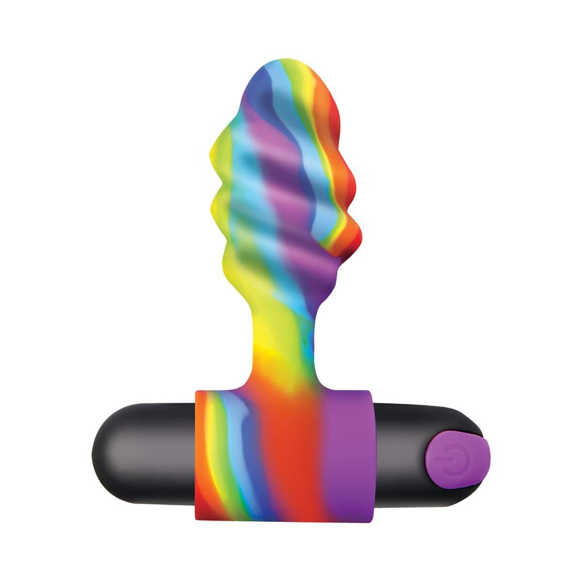Buy a bang! Vibrating rainbow butt plug vibrator.