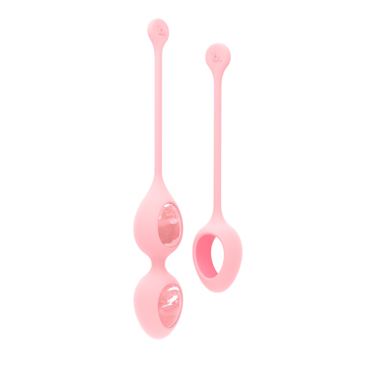 Buy biird yonii 2 piece rose quartz eggs set kegel exercise device for pelvic floor muscle strengthening.