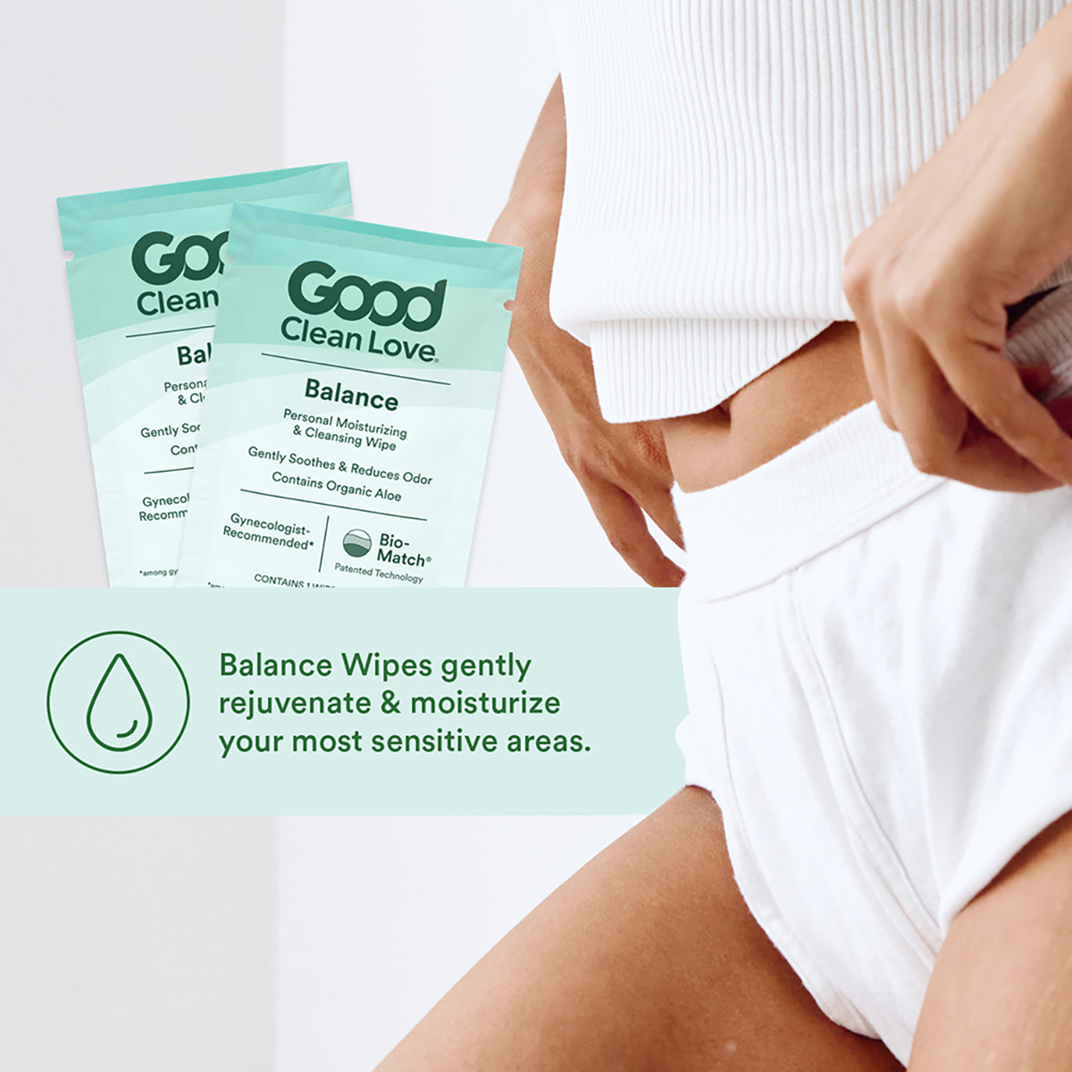 Good Clean Love Balance Wipes 30 Ct intimate cleansers and personal cleansing care by Good Clean Love.