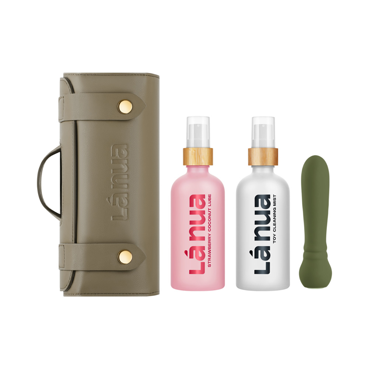 Best la nua gift bag 2 ultra bullet + 100ml mist toy cleaner + 100ml strawberry coconut lube sex toy cleaner by la nua