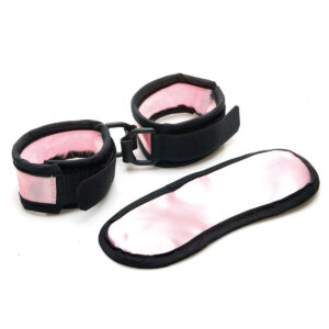 Sex Kitten Mask Cuff Set Pink And Black