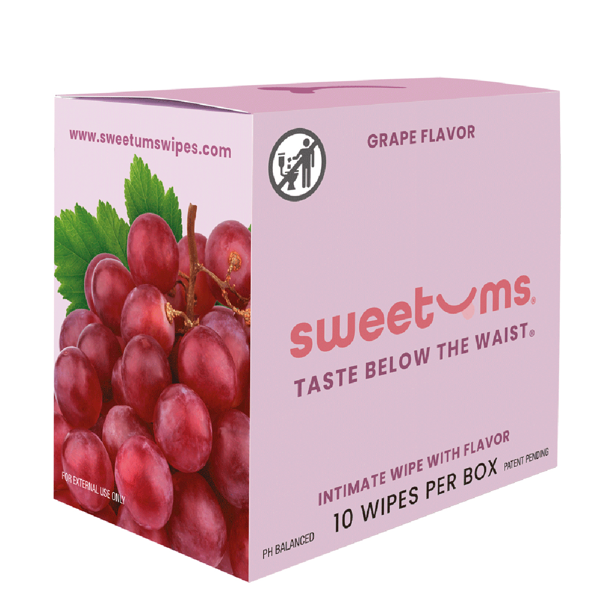 Sweetums Intimate Wipes Grape Flavor intimate cleansers and personal cleansing care by Sweetums.
