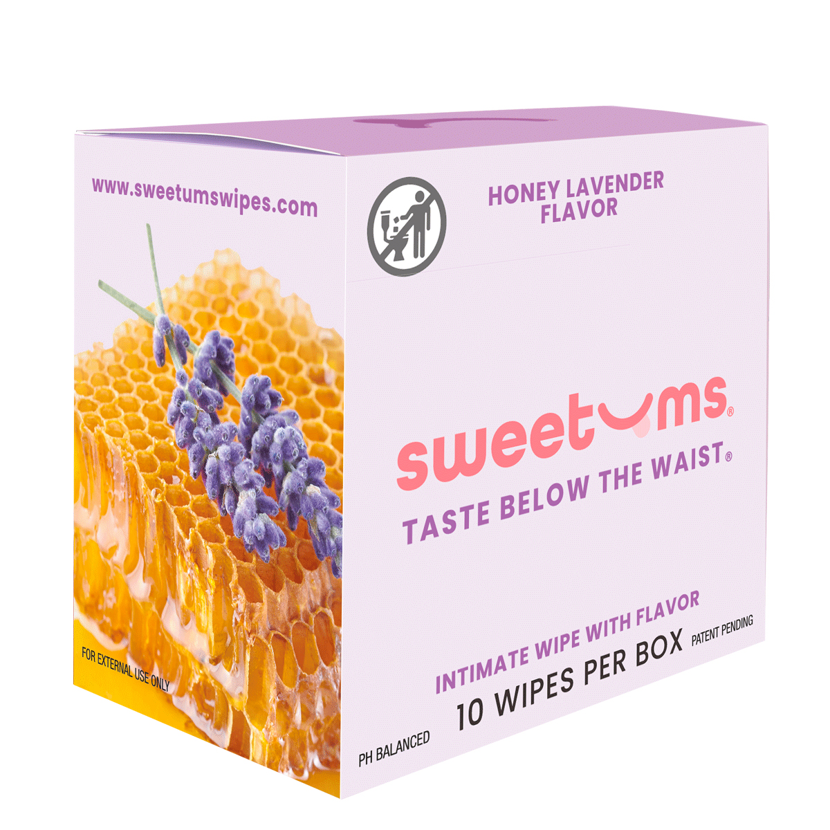 Sweetums Intimate Wipes Honey Lavender Flavor intimate cleansers and personal cleansing care by Sweetums.