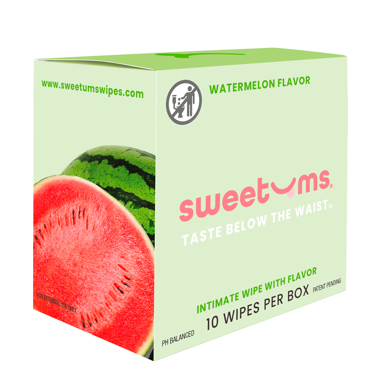 Sweetums Intimate Wipes Watermelon Flavor intimate cleansers and personal cleansing care by Sweetums.