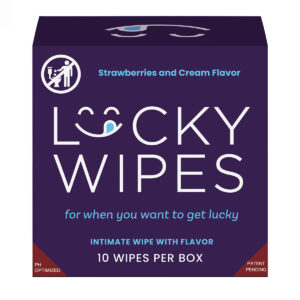 Sweetums Lucky Wipes Strawberries & Cream Flavor 10-Pack Intimate Cleanser
