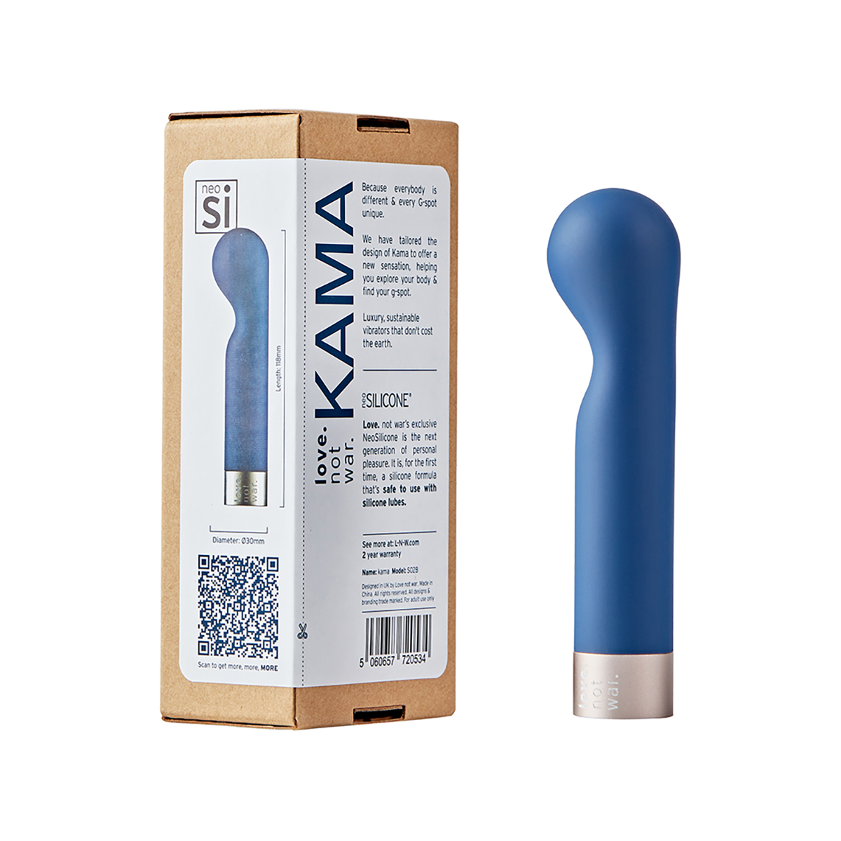 Buy a Love Not War Kama Head  Blue vibrator.