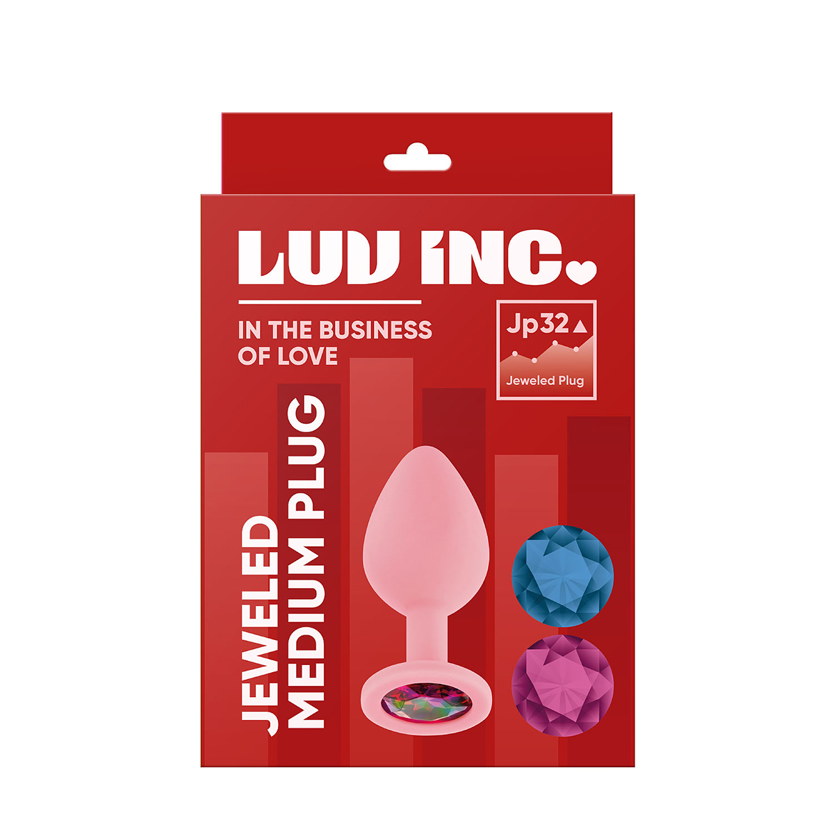 Buy a Luv Inc Jeweled Plug Medium  Light Pink vibrator.